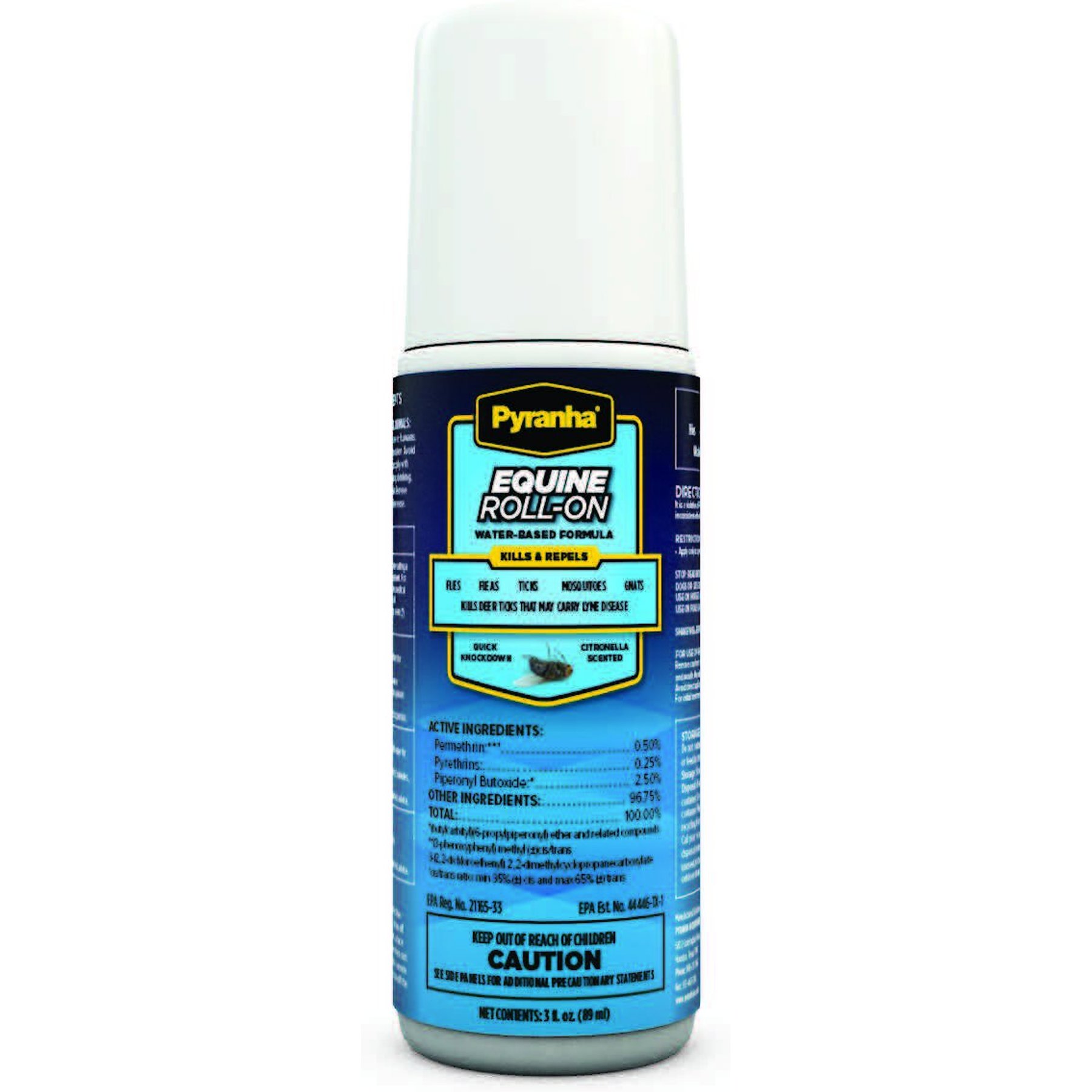 Pyranha Equine Roll-on Insect Horse Repellent, 3-oz bottle, 4 count