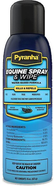 Show full view: Pyranha Equine Spray & Wipe Insect Horse Repellent, 15-fl oz bottle slide 1 of 1