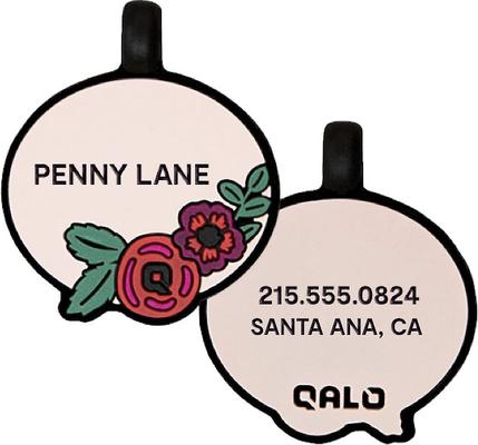 Show full view: QALO Blush Floral Personalized Dog ID Tag slide 1 of 2