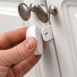 Qdos Adhesive Double Door Dog Cabinet Lock, White, 4 count slide 2 of 5