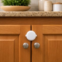 Qdos Adhesive Double Door Dog Cabinet Lock, White, 4 count slide 1 of 5