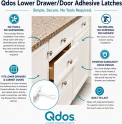 Qdos Lower Drawer Dog Cabinet Lock, White, 12 count slide 2 of 5