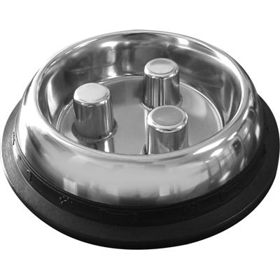 QT Dog QT Dog Brake-Fast Non-Skid Stainless Steel Dog & Cat Bowl, 2-cup