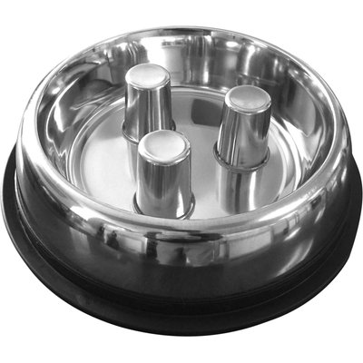 QT Dog QT Dog Brake-Fast Non-Skid Stainless Steel Dog & Cat Bowl, 5-cup