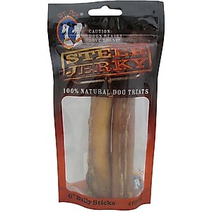 QT Dog Steer Jerky 6" Bully Stick Dog Treat, 2 count