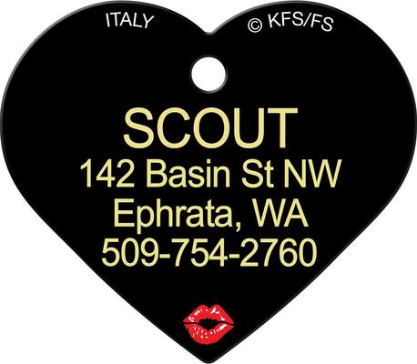 Show full view: Quick-Tag Betty Boop Blow Kiss Heart Dog ID Tag slide 2 of 2