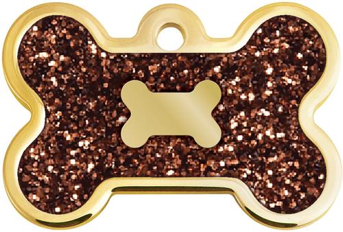 Show full view: Quick-Tag Bone Epoxy Enameled Personalized Dog ID Tag, Bronze, Large slide 3 of 5