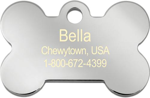 Show full view: Quick-Tag Bone Epoxy Enameled Personalized Dog ID Tag, Neon Pink, Small slide 3 of 4