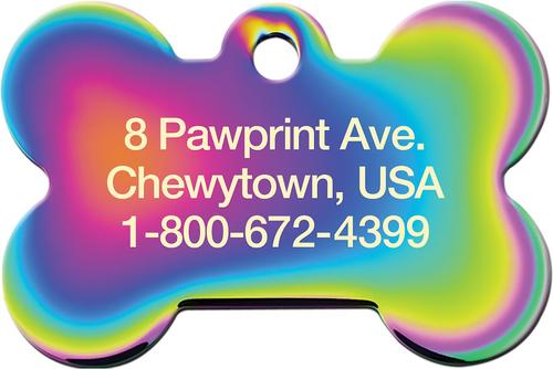 Show full view: Quick-Tag Coated Metal Personalized Dog & Cat ID Tag, Metallic Rainbow, Large Bone slide 4 of 6