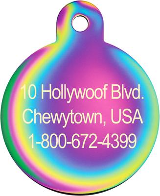 Show full view: Quick-Tag Coated Metal Personalized Dog & Cat ID Tag, Metallic Rainbow, Large Circle slide 3 of 5