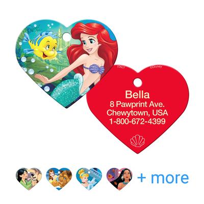 Show full view: Quick-Tag Disney Heart Personalized Dog & Cat ID Tag, Large, The Little Mermaid slide 1 of 5