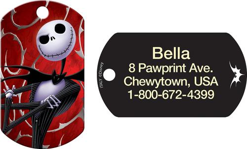 Show full view: Quick-Tag Disney Skellington Military Personalized Dog & Cat ID Tag, Red slide 1 of 4