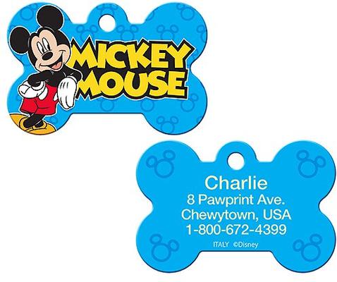 Show full view: Quick-Tag Disney's Mickey Mouse Bone Personalized Dog ID Tag, Blue slide 1 of 3