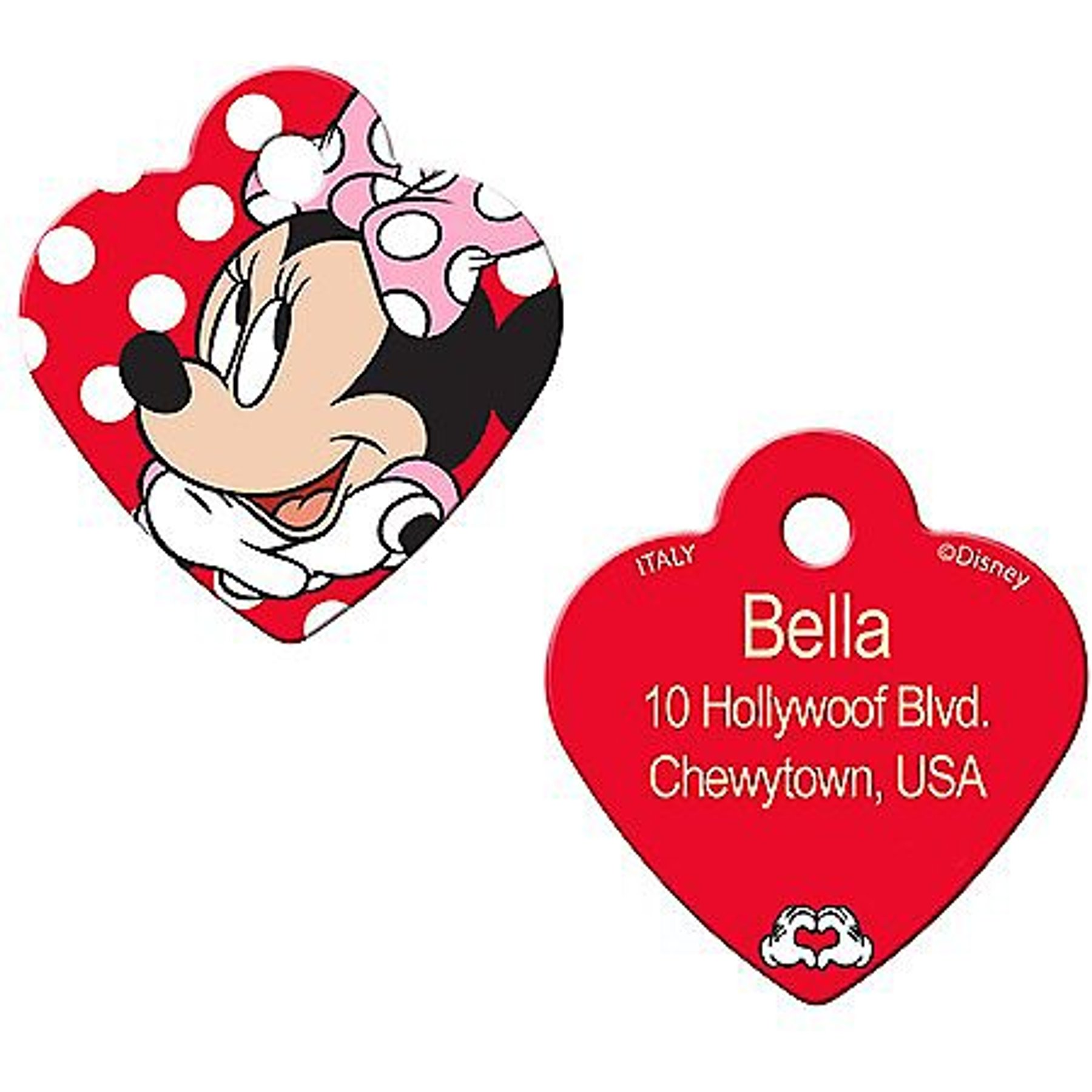 Disney's Minnie Mouse Heart Personalized Dog & Cat ID Tag, Small Quick-Tag