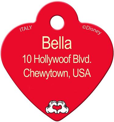 Show full view: Quick-Tag Disney's Minnie Mouse Heart Personalized Dog & Cat ID Tag, Small slide 3 of 5