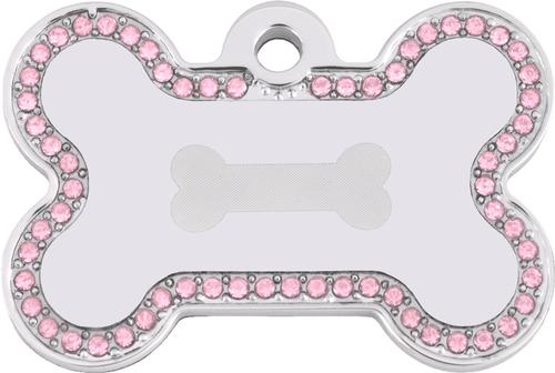 Show full view: Quick-Tag Diva Bone & Etched Bone Personalized Dog ID Tag, Silver & Pink slide 3 of 6