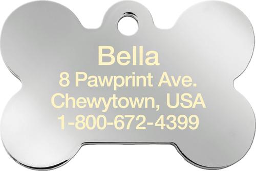 Show full view: Quick-Tag Diva Bone & Etched Bone Personalized Dog ID Tag, Silver slide 3 of 5