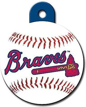 Show full view: Quick-Tag MLB Circle Personalized Dog & Cat ID Tag, Large, Atlanta Braves slide 3 of 4