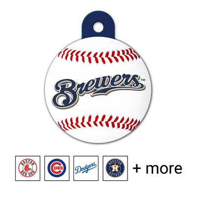Show full view: Quick-Tag MLB Circle Personalized Dog & Cat ID Tag, Large, Milwaukee Brewers slide 1 of 5