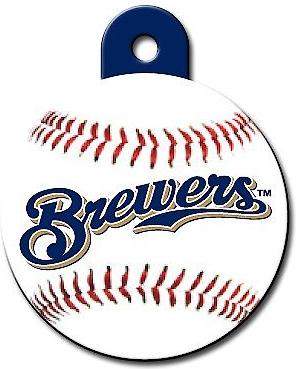 Show full view: Quick-Tag MLB Circle Personalized Dog & Cat ID Tag, Large, Milwaukee Brewers slide 4 of 5