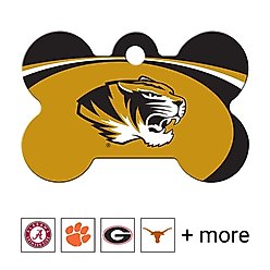 Quick-Tag NCAA Bone Personalized Dog ID Tag, Large, Missouri Tigers