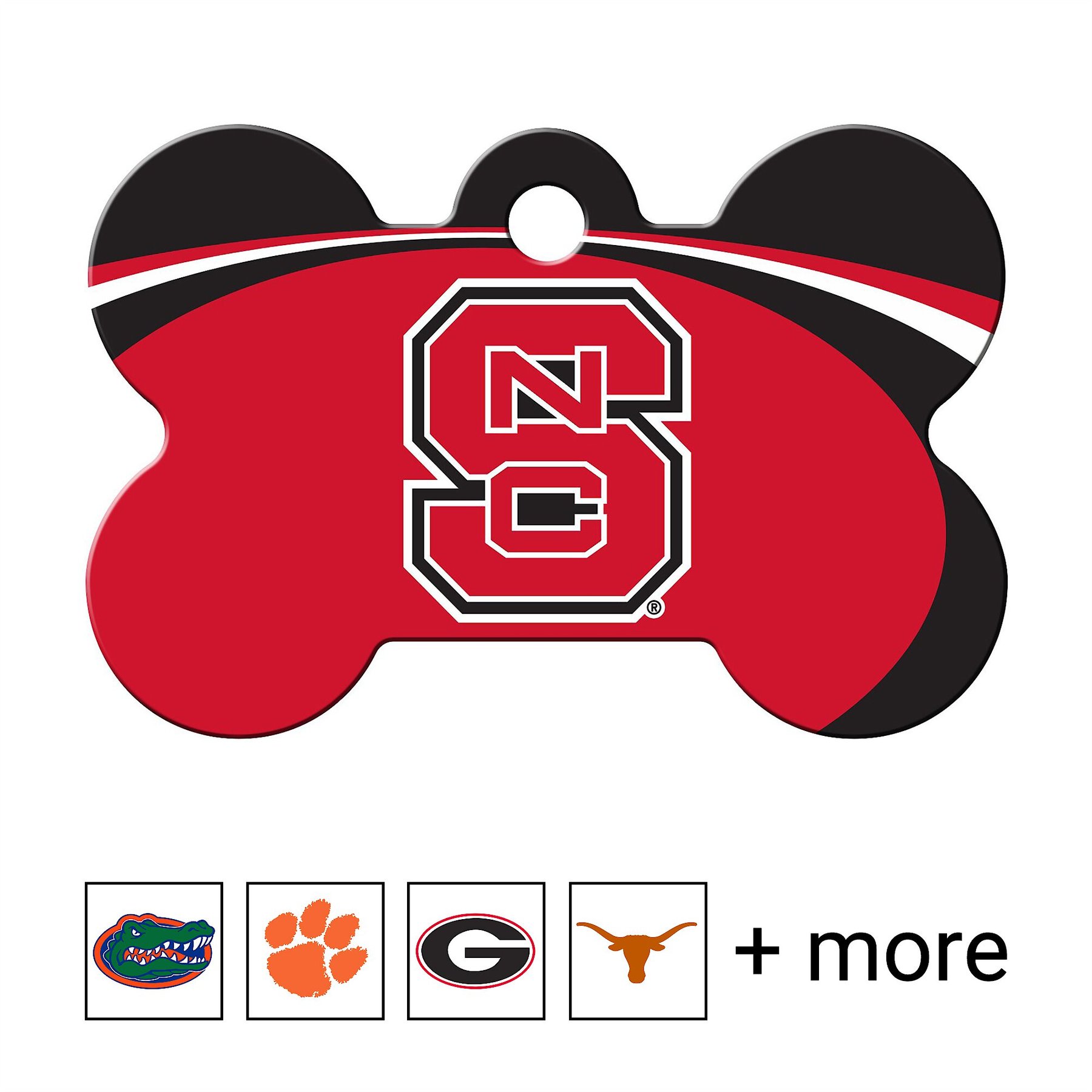 North Carolina State Wolfpack, NCAA Bone Dog ID Tag, Large, Quick-Tag