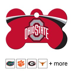 Quick-Tag NCAA Bone Personalized Dog ID Tag, Large, Ohio State Buckeyes