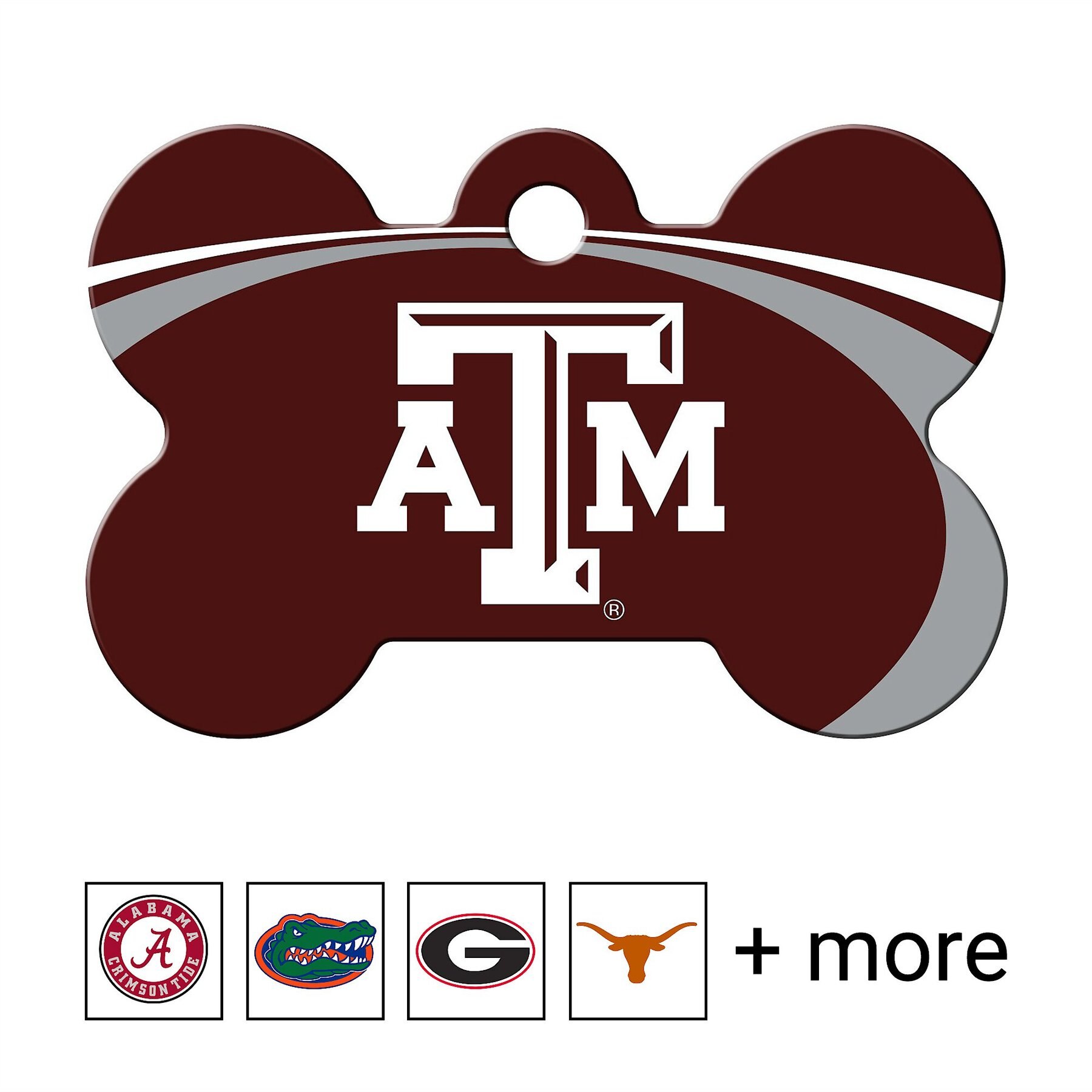 Quick-Tag NCAA Bone Personalized Dog ID Tag, Large, Texas A&M Aggies