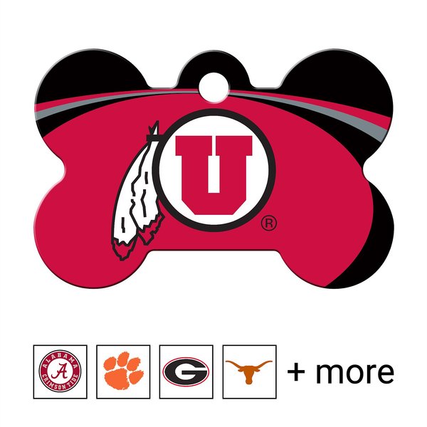 Quick-Tag NCAA Bone Personalized Dog ID Tag, Large