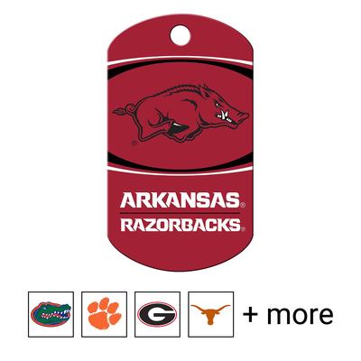 Razorback Tag QUICK-TAG NCAA Military Personalized Dog ID Tag, Large, Arkansas ...
