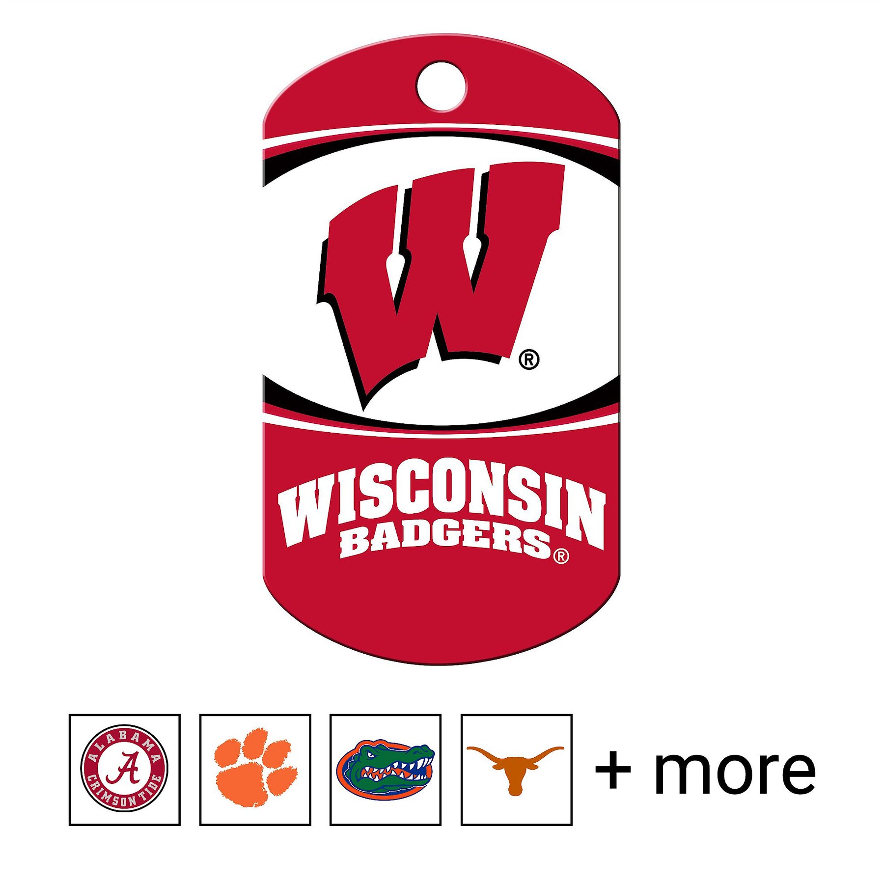 Quick-Tag NCAA Military Personalized Dog ID Tag, Large, Wisconsin Badgers