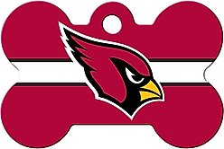 Quick-Tag NFL Bone Personalized Dog ID Tag, Large, Arizona Cardinals