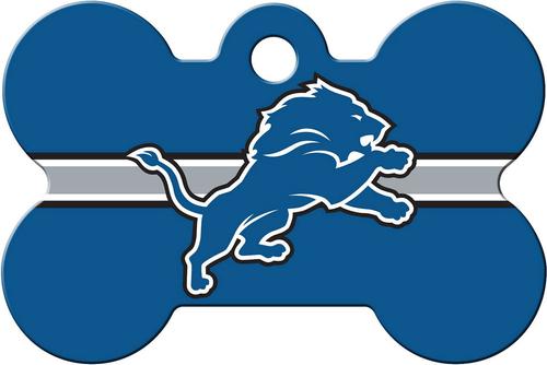 Show full view: Quick-Tag NFL Bone Personalized Dog ID Tag, Large, Detroit Lions slide 1 of 5