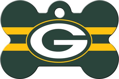 Show full view: Quick-Tag NFL Bone Personalized Dog ID Tag, Large, Green Bay Packers slide 3 of 4