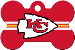 Quick-Tag NFL Bone Personalized Dog ID Tag, Large, Kansas City Chiefs