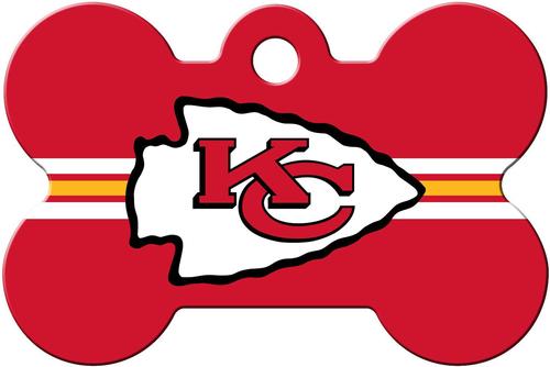 Show full view: Quick-Tag NFL Bone Personalized Dog ID Tag, Large, Kansas City Chiefs slide 1 of 4