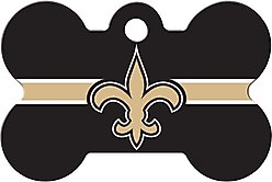 Quick-Tag NFL Bone Personalized Dog ID Tag, Large, New Orleans Saints