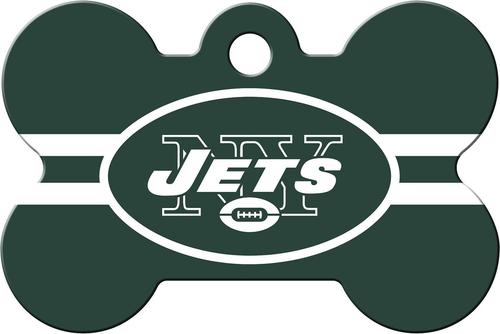 Show full view: Quick-Tag NFL Bone Personalized Dog ID Tag, Large, New York Jets slide 1 of 4