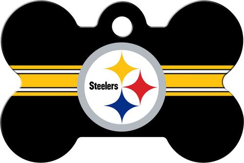 Show full view: Quick-Tag NFL Bone Personalized Dog ID Tag, Large, Pittsburgh Steelers slide 1 of 5