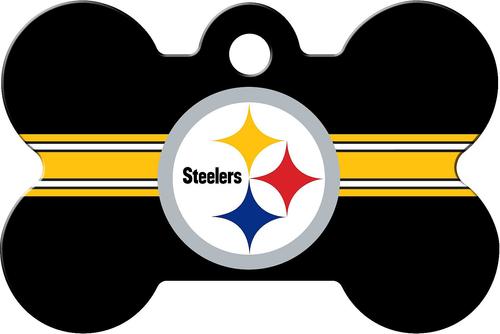 Show full view: Quick-Tag NFL Bone Personalized Dog ID Tag, Large, Pittsburgh Steelers slide 4 of 5