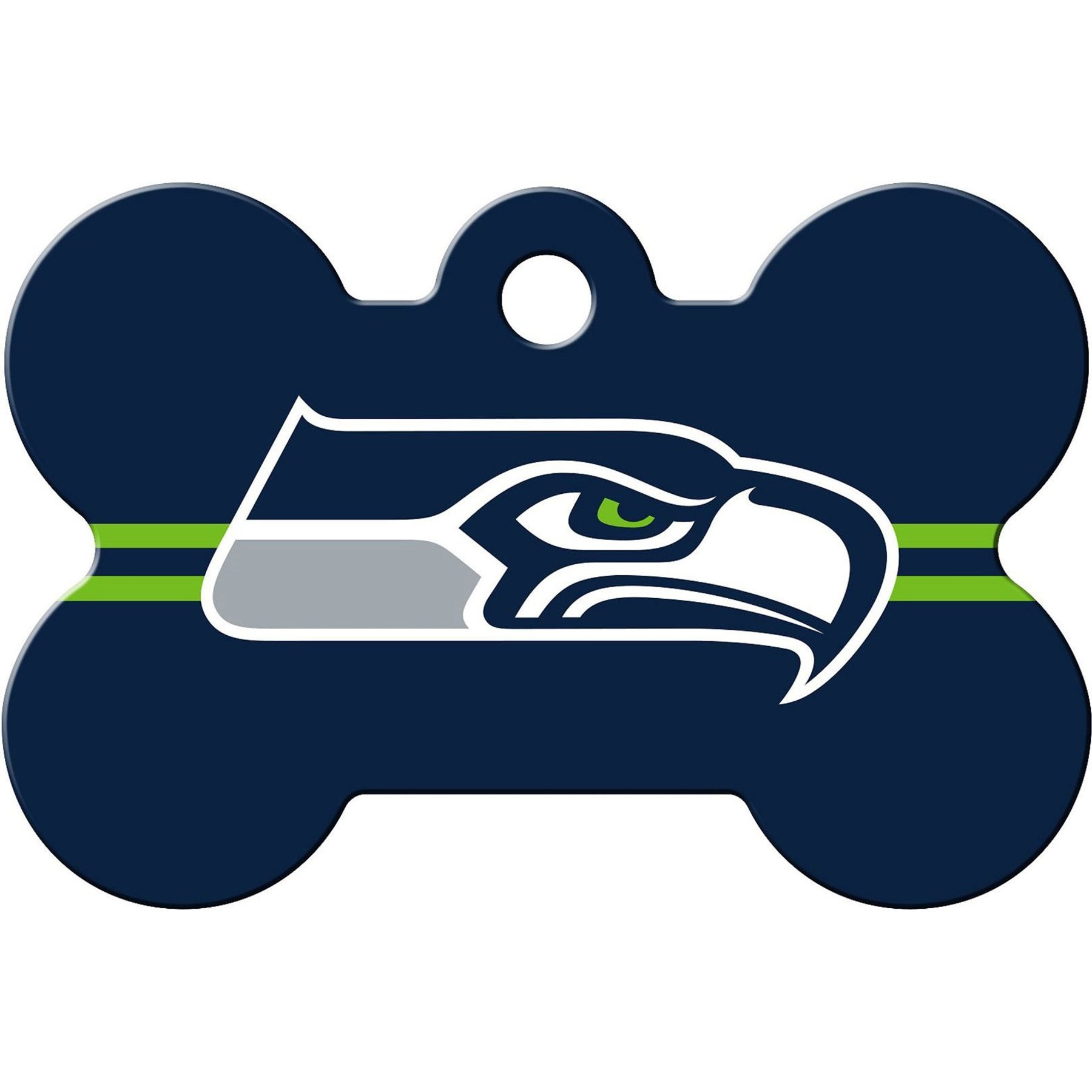 Quick-Tag NFL Bone Personalized Dog ID Tag, Large, Seattle Seahawks