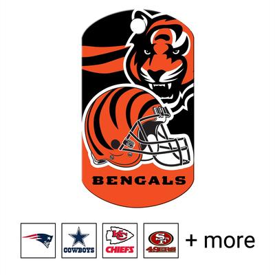 Show full view: Quick-Tag NFL Military Personalized Dog ID Tag, Large, Cincinnati Bengals slide 1 of 4