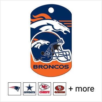 Show full view: Quick-Tag NFL Military Personalized Dog ID Tag, Large, Denver Broncos slide 1 of 4