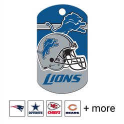 Quick-Tag NFL Military Personalized Dog ID Tag, Large, Detroit Lions