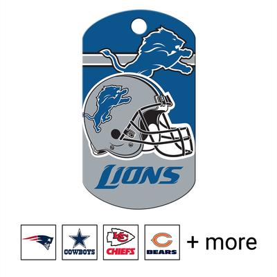Show full view: Quick-Tag NFL Military Personalized Dog ID Tag, Large, Detroit Lions slide 1 of 4