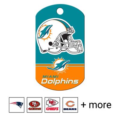 Show full view: Quick-Tag NFL Military Personalized Dog ID Tag, Large, Miami Dolphins slide 1 of 4