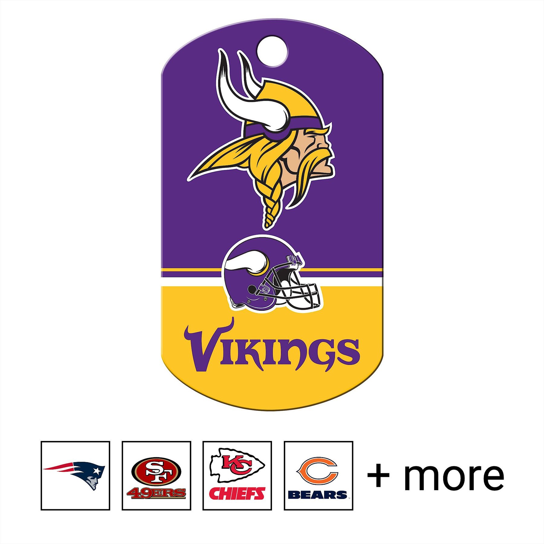 Quick-Tag NFL Military Personalized Dog ID Tag, Large, Minnesota Vikings