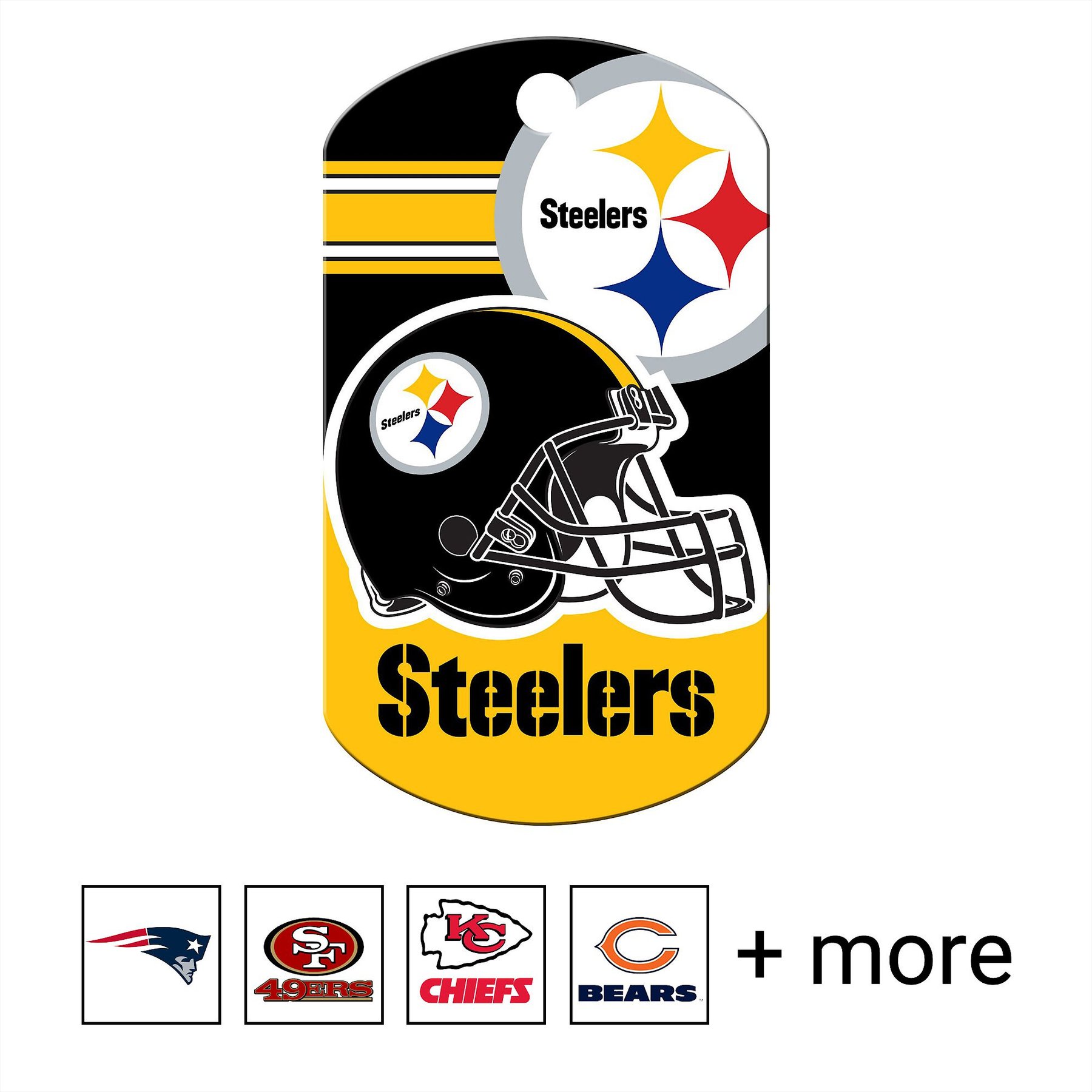 Pittsburgh Steelers, NFL Military Dog ID Tag, Large, Quick-Tag