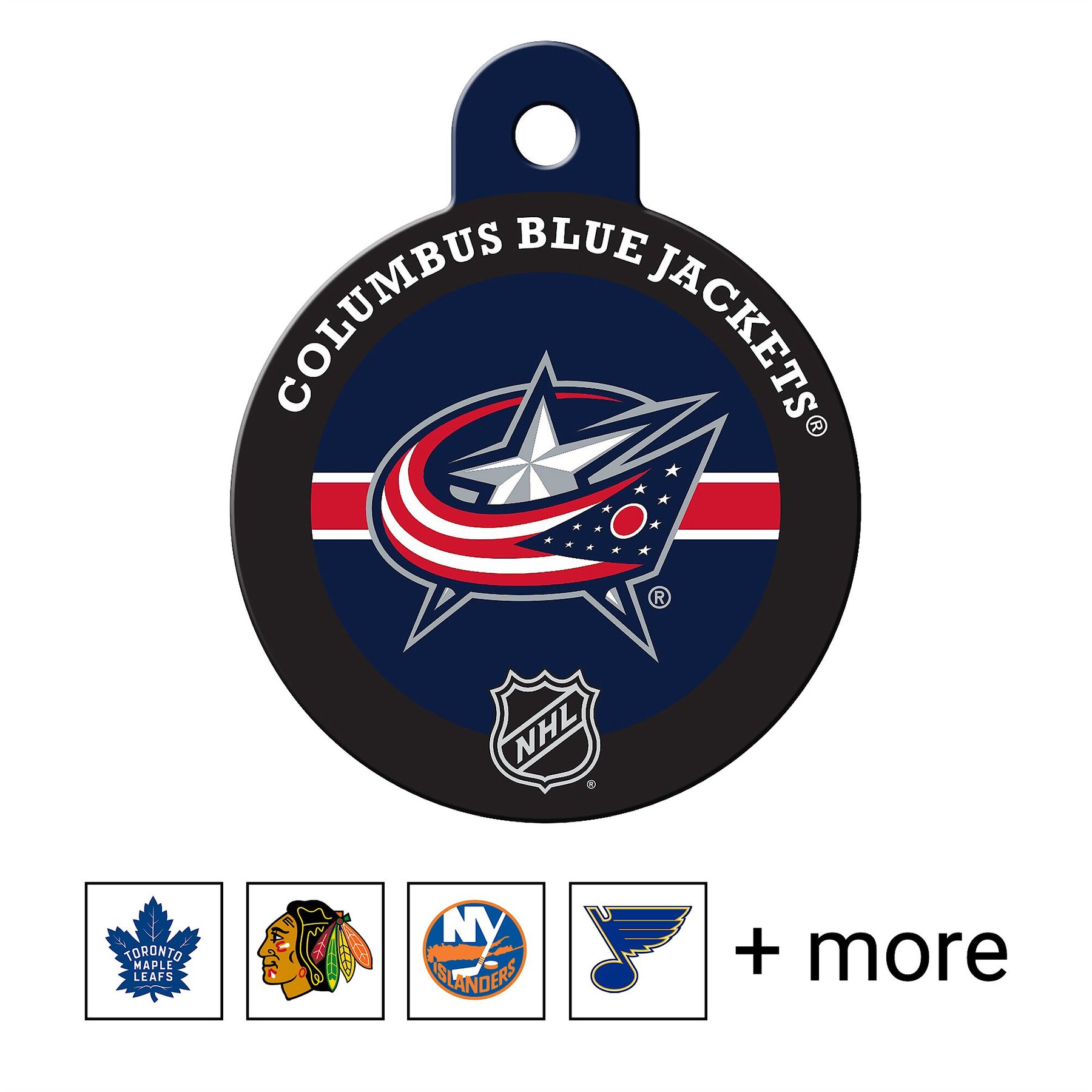 Columbus Blue Jackets, NHL Circle Dog & Cat ID Tag, Large, Quick-Tag