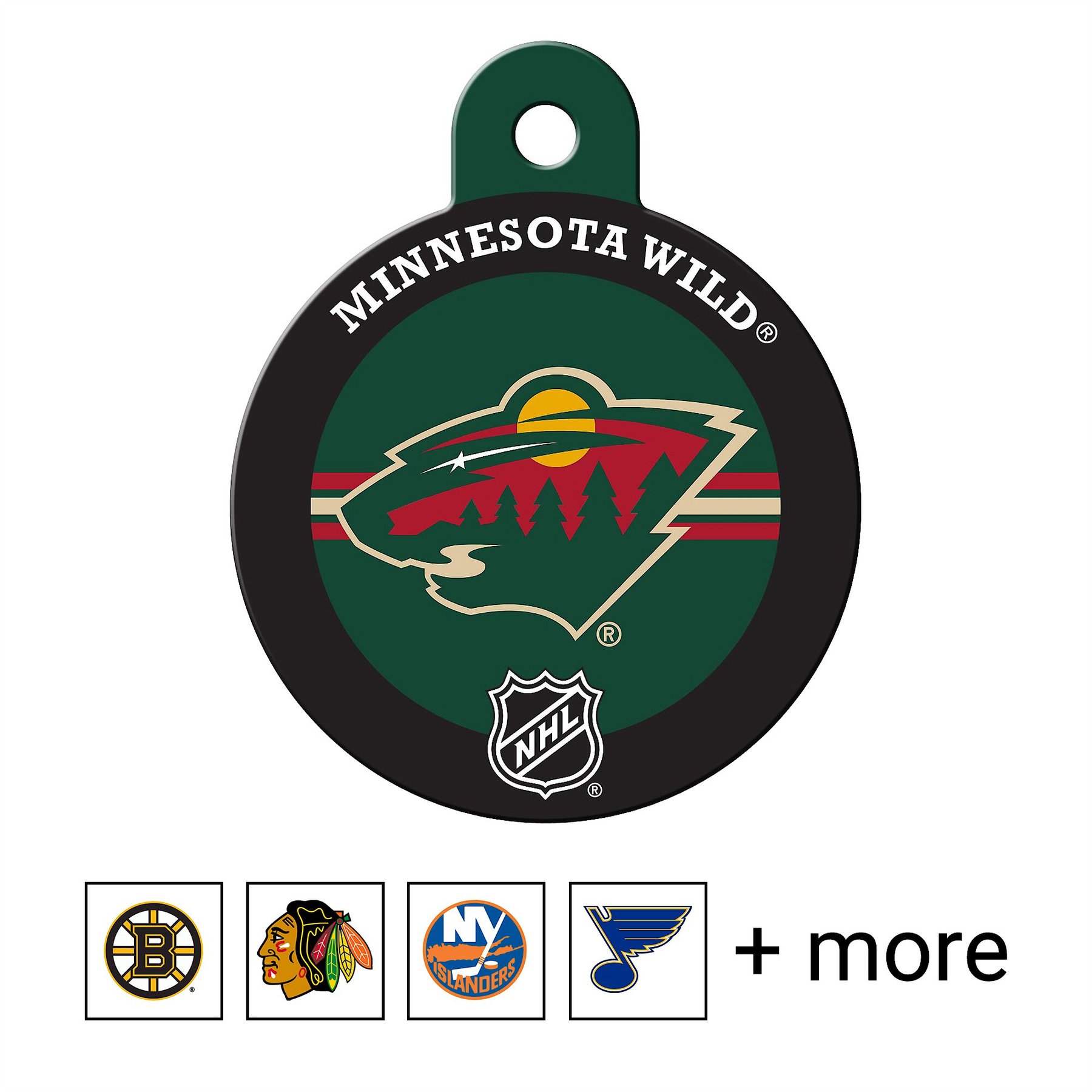 Minnesota Wild, NHL Circle Dog & Cat ID Tag, Large, Quick-Tag